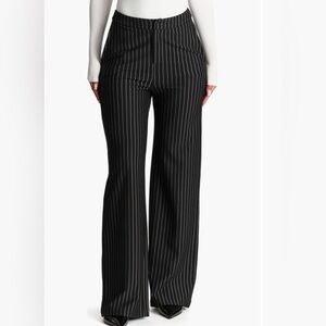 Naked Wardrobe Black Pinstripe Wide Leg Pants - Sz S
